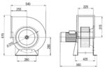Ventilátor ADAMIK VAN 531 rozměry do boku