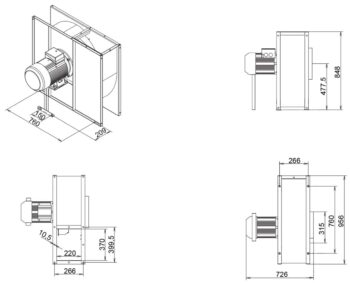 Ventilátor ADAMIK VAN 831 7,5 kW rozměry