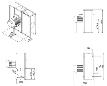Ventilátor ADAMIK VAN 840 11 kW rozměry